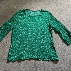 Pleione Green Polka Dot Blouse
